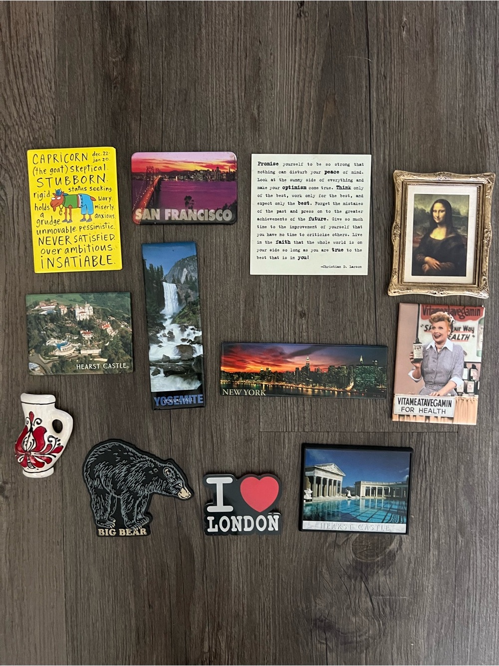 Assorted Travel & Novelty Fridge Magnets - Multi Color bundle of 12
